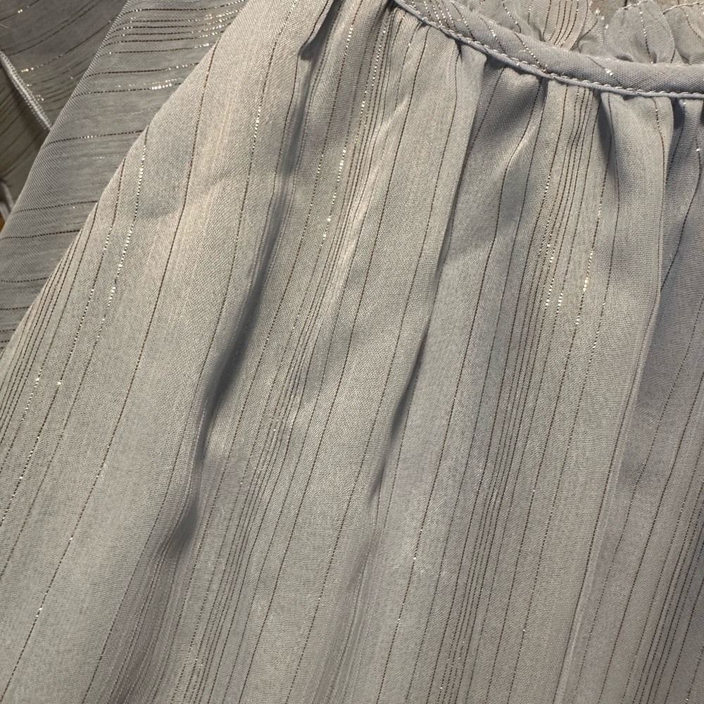 LOFT Light Blue Ruffle Top - Picture 3 of 6
